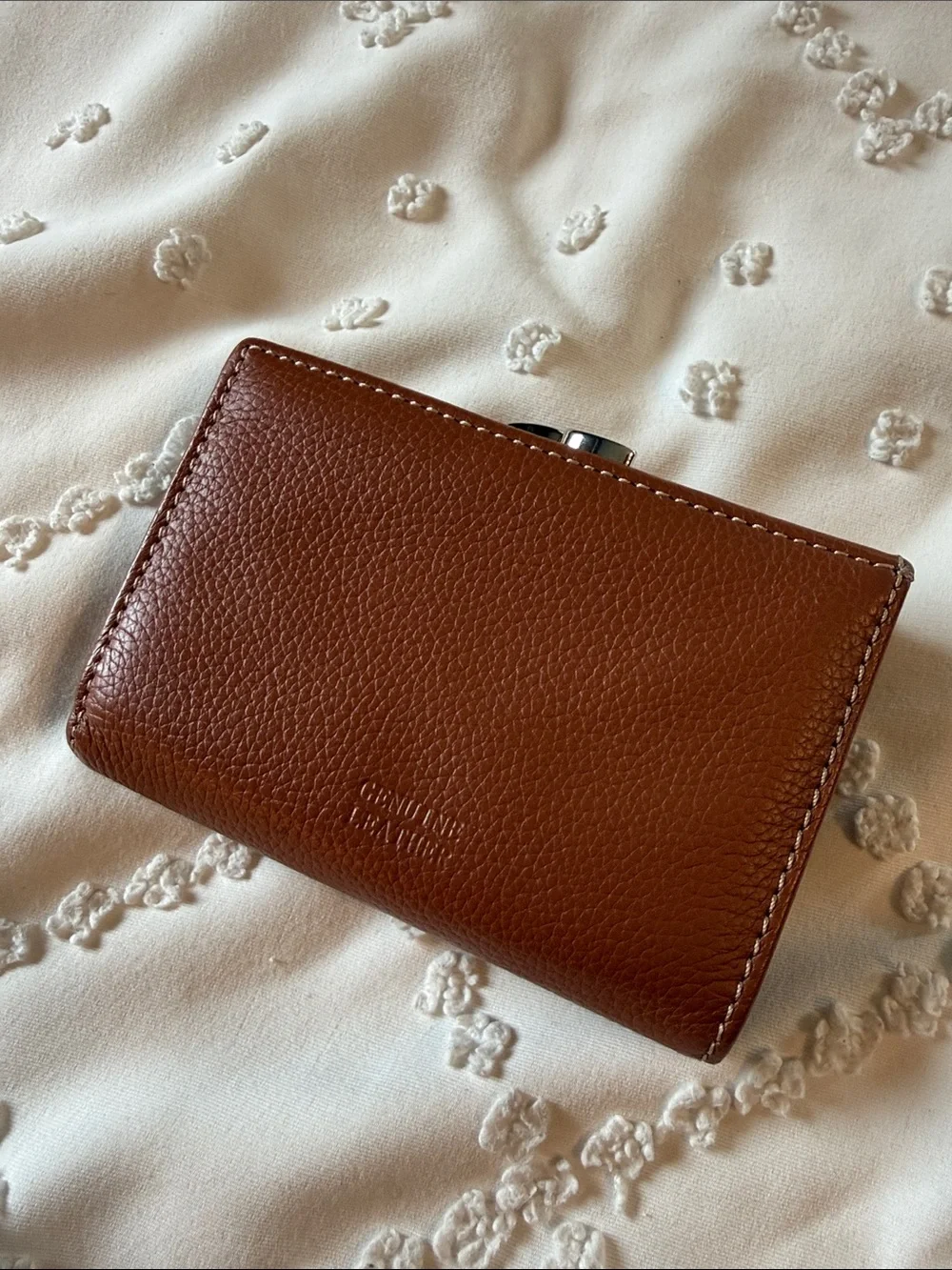 Giani Bernini Brown Pebbled Leather Card Wallet with Silver Hardware